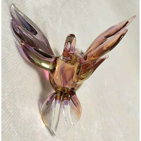 Art Glass Hummingbird Iridescent Sun Catcher 2" Hanging Ornament Bird Christmas - Picture 8 of 11